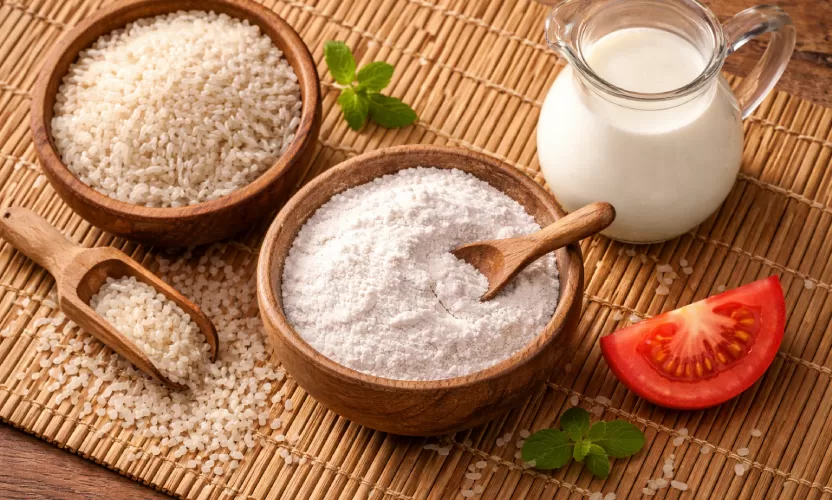 rice flour face pack for glass skin (1)