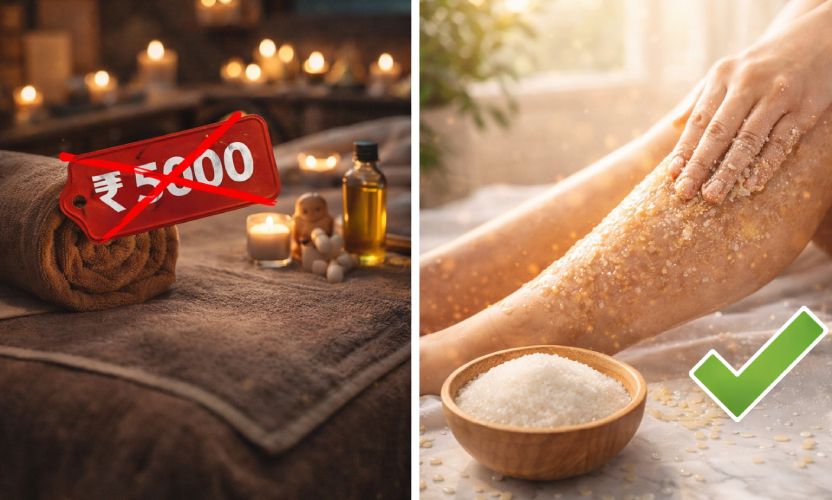 पार्लर में ₹5000 क्यों लुटाना? चीनी और तेल का ये जादुई लेप, शरीर को कांच जैसा चमका देगा!