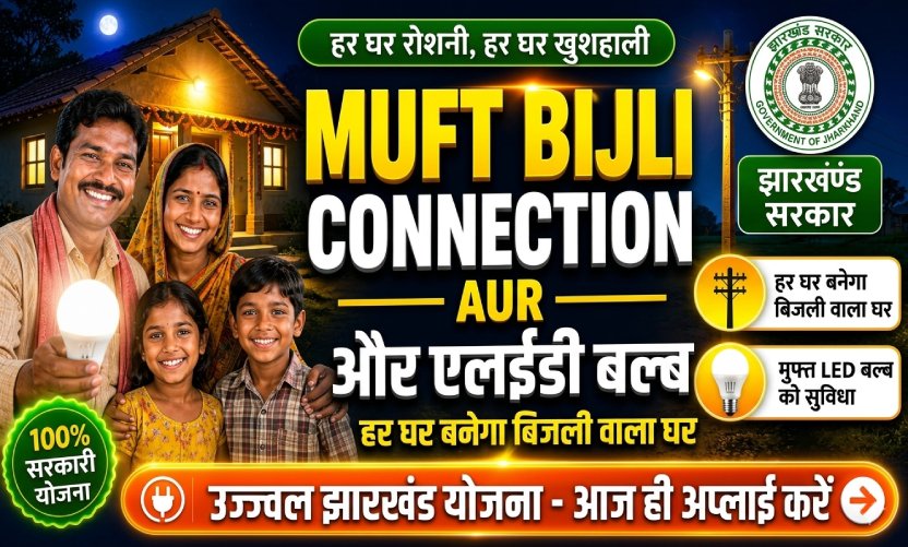 Mukhyamantri Ujjwal Jharkhand Yojana 2026: Muft Bijli Connection aur LED Bulbs paane ka sunhera mauka, aise karein aavedan!